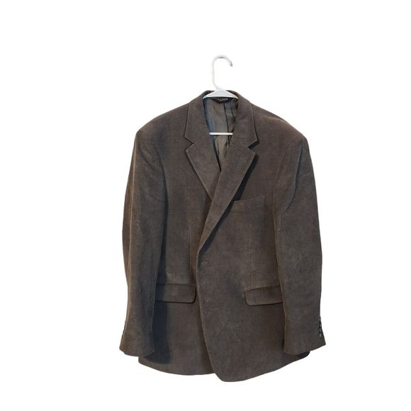 Jos A Banks Corduroy‎ Sport Coat Cotton Blazer Jacket Charcoal Gray 46R - Picture 1 of 5